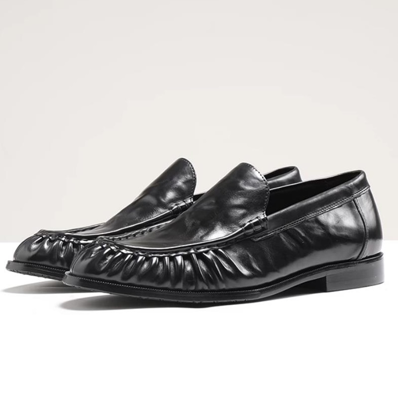 Men'S Shoes Grip - Skórzane mokasyny męskie z miękkiej skóry