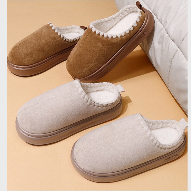 Men'S Shoes Grip - Damskie kapcie domowe zimowe ciepłe puszyste