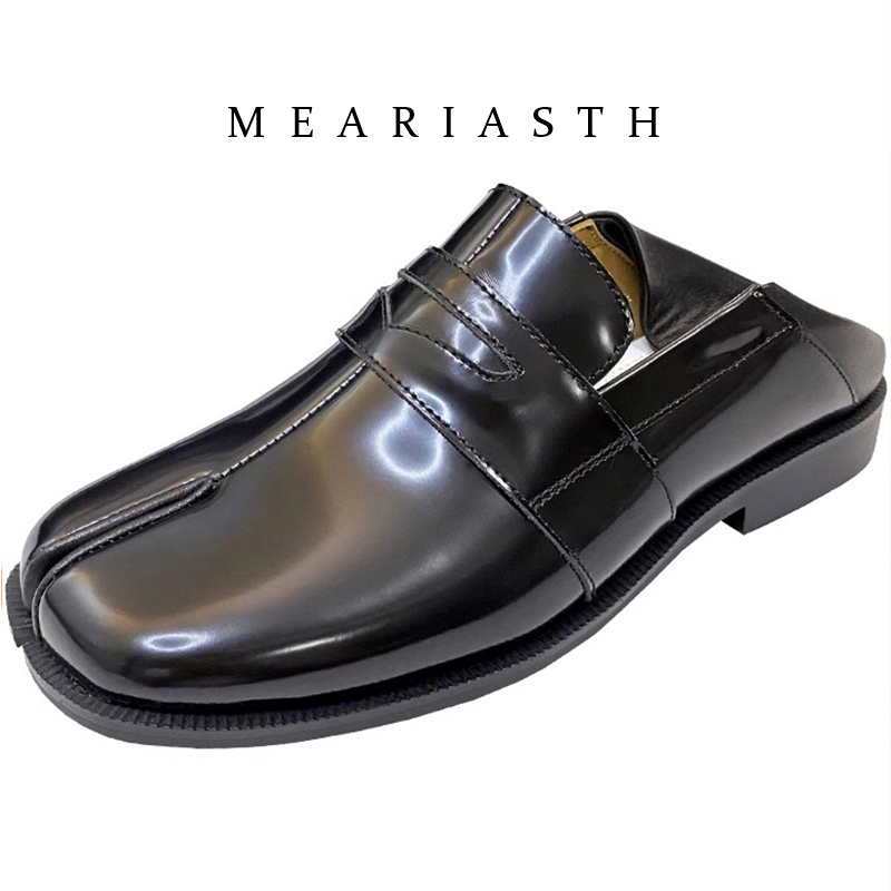 Men'S Shoes Qn - Czarne buty Tabi z dzielonym palcem,