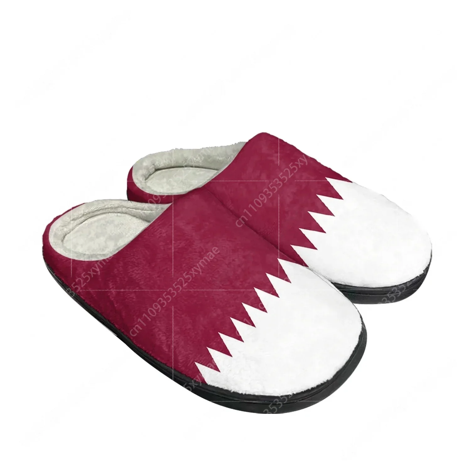 Men Shoes Qatar - Klapki domowe z flagą Kataru, bawełniane,
