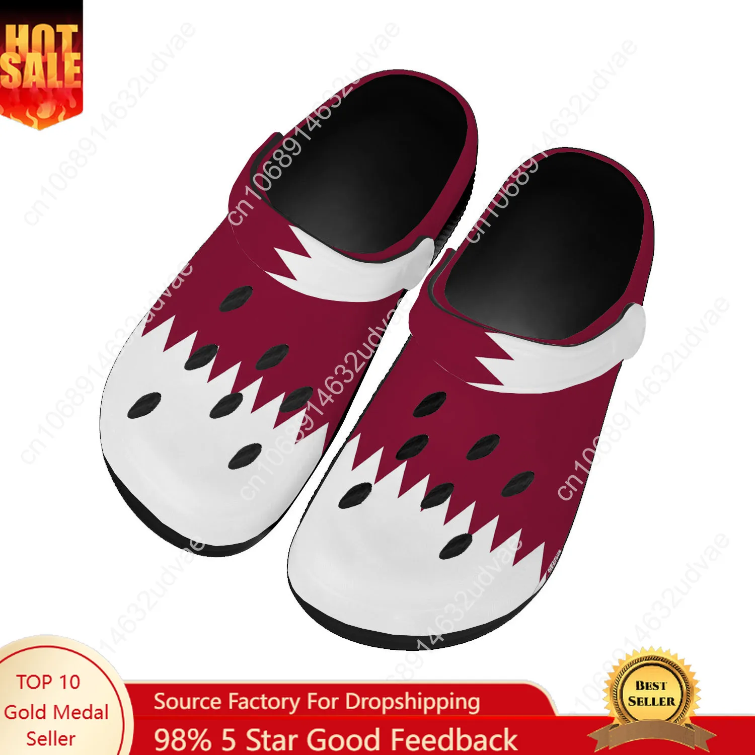 Men Shoes Qatar - Klapki wodne z flagą Kataru męskie