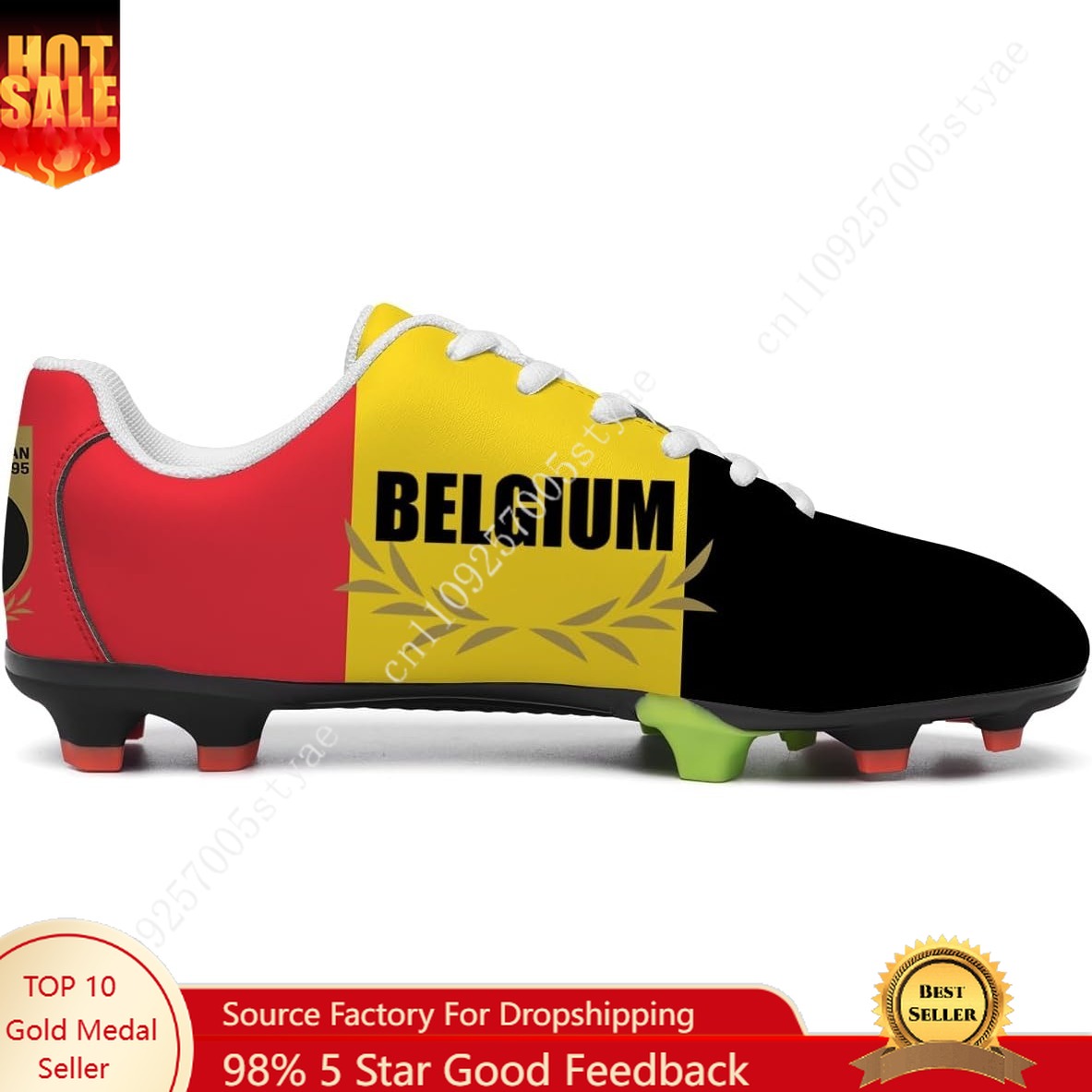 Men Shoes Oxford - Buty piłkarskie z flagą Belgii męskie