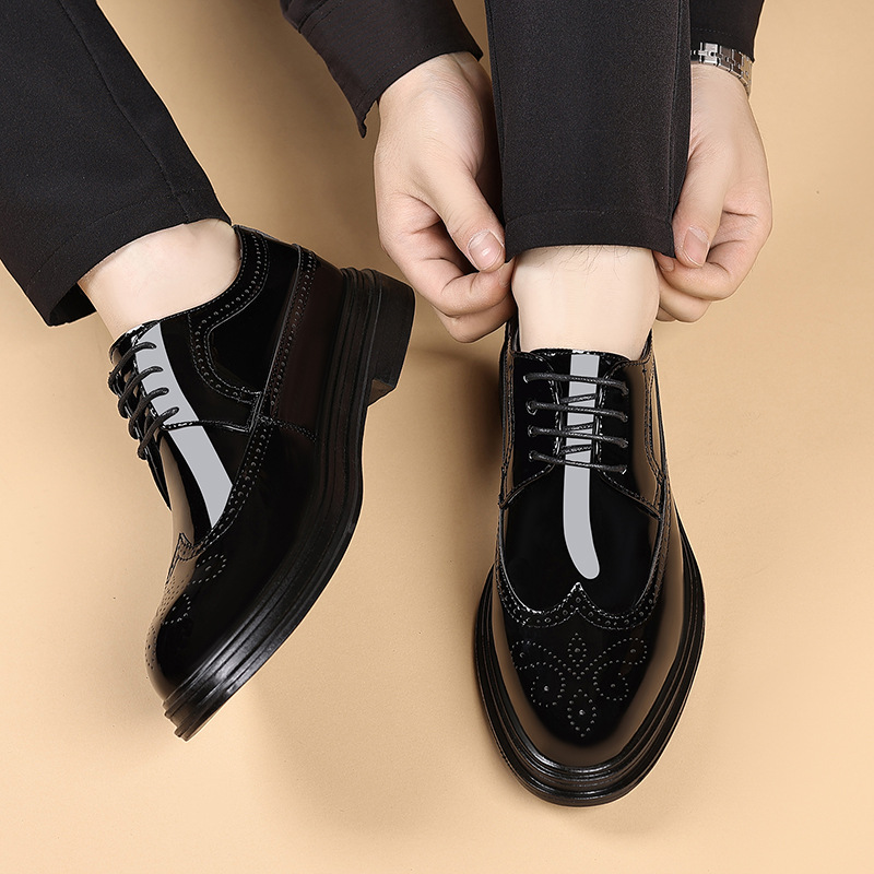 Męskie lakierowane buty wizyto – Men Shoes Oxford recenzja i cena
