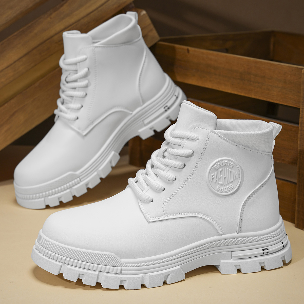 Męskie modne całoroczne białe  – Men Shoes Trends recenzja i cena