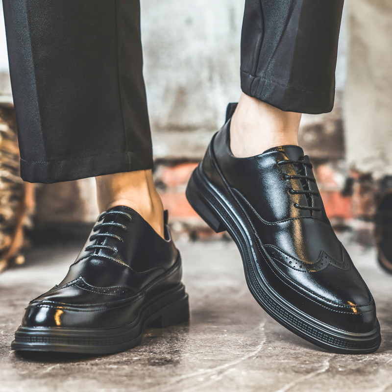 Męskie skórzane buty podwyższa – Men Shoes Oxford recenzja i cena