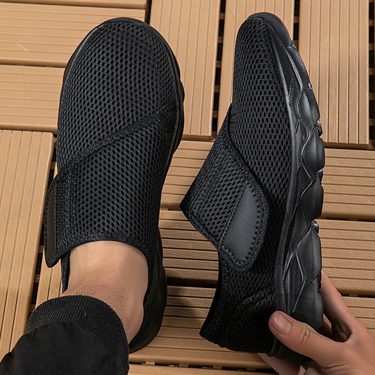 Nowe męskie przewiewne buty do – Men'S Shoes With Velcro recenzja i cena