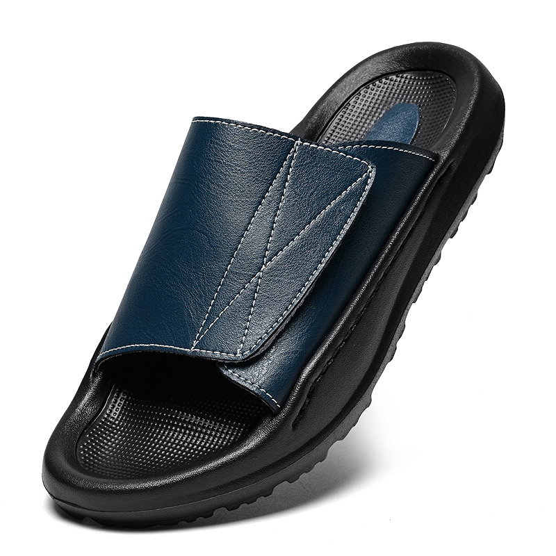 Skórzane klapki męskie Easy-to – Men'S Shoes With Velcro recenzja i cena