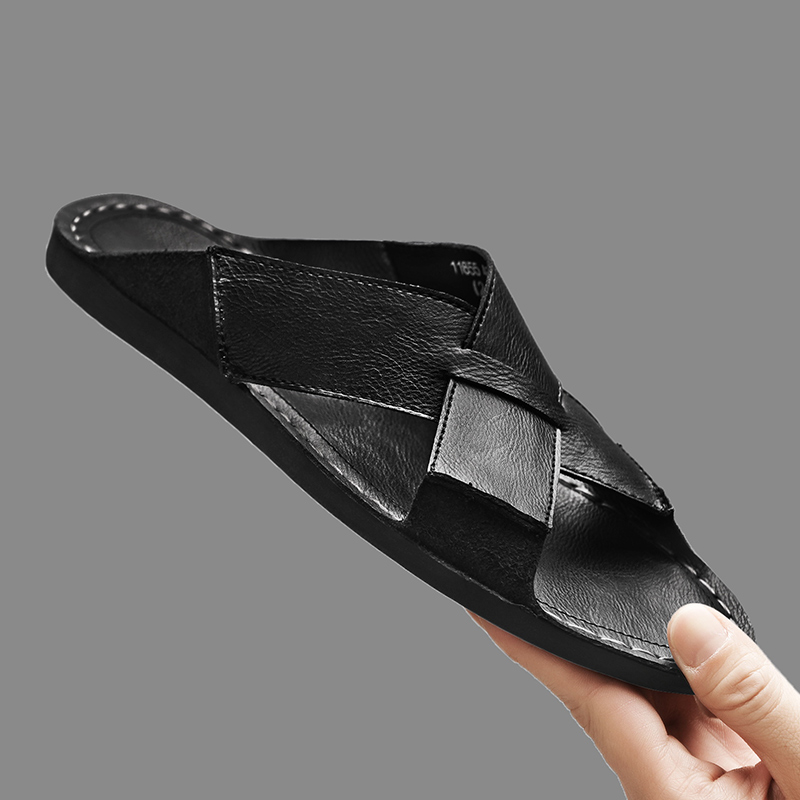 Męskie klapki ze skóry natural – Men'S Shoes Qn recenzja i cena