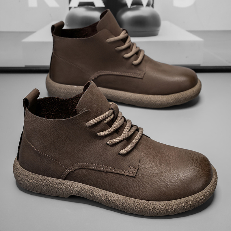 Męskie botki do kostki, brązow – Men Shoes Trends recenzja i cena