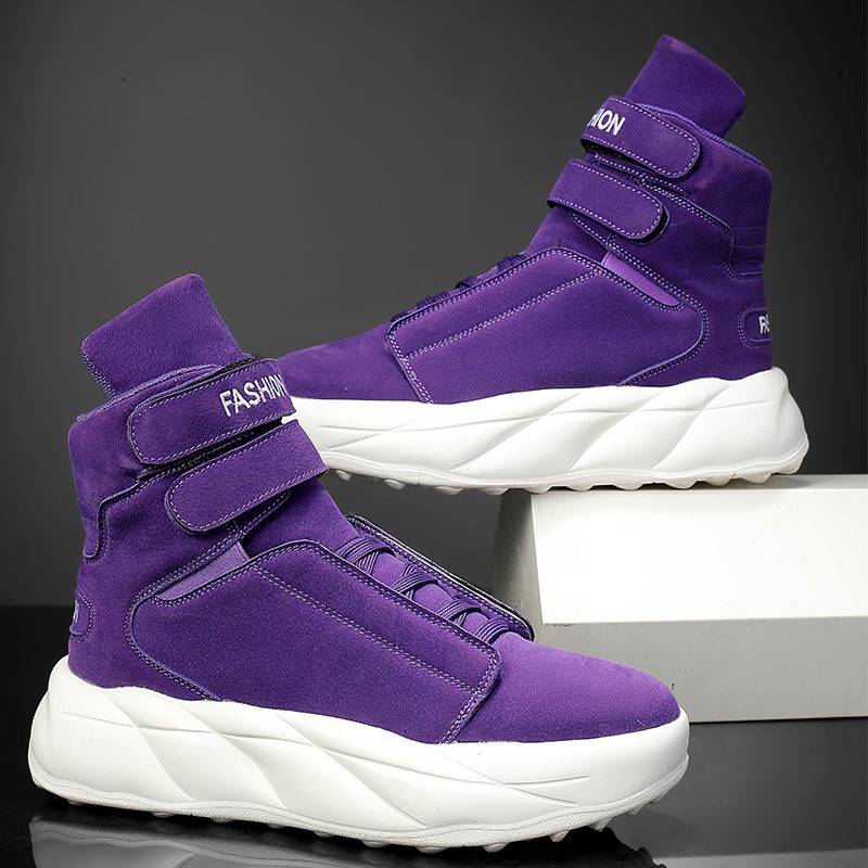 Fioletowe sneakersy męskie z w – Men'S Shoes With Velcro recenzja i cena